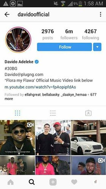 Baddest!! Davido Maintain His Record As He Just Hit 6m Followers On Instagram
