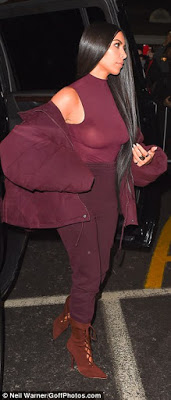 Kim Kardashian Attends Yeezy Season 5 Fashion Show Brahless (Photos)