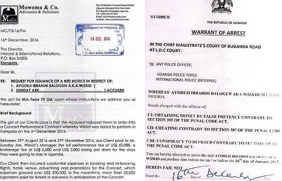 Uganda Court Calls On Interpol To Arrest Wizkid, Sunday Are Over Contract Breach