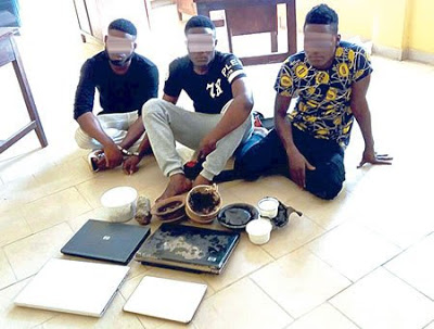 3 Yahoo boys arrested with 'charm' in Ibadan (Photo)