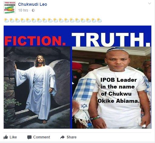 ' Nnamdi Kanu Is Bigger Than Jesus ' - Biafran Man Makes Shocking Declaration