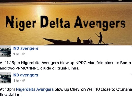 After Suspension From Twitter & Google, Niger Delta Avengers Move To Facebook, Announces Latest Act