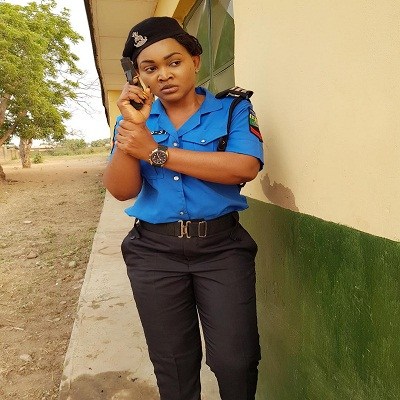 Mercy Aigbe rocks Police Uniform for Movie Role (Photos)