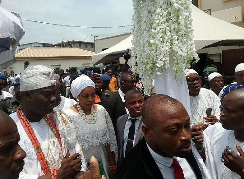 Photos: Ooni Of Ife Arrives Seyi Tinubu's Engagement Ceremony In Lagos