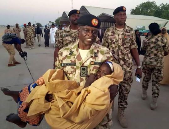 Touching Moment Army Commander Carried One Of The Released Dapchi Girls