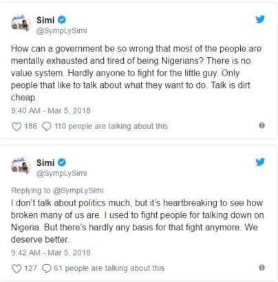 Singer Simi - I Used To Fight People For Talking Down On Nigeria