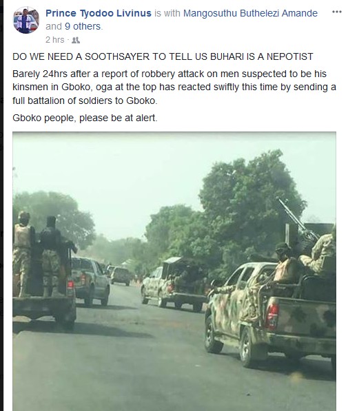Soldiers Storm Gboko In Benue State After Killing Of Fulani Men (Photos)