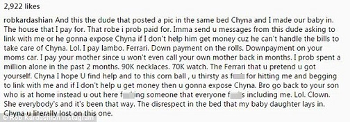 Rob Kardashian Posts N3de Photo Of Blac Chyna, As The Two Fight Dirty Online