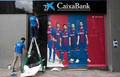 Barcelona Tear Down Neymar's Giant Posters In Nou Camp (Photos)