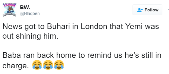 Lmao! See How These Twitter Users Are Welcoming President Buhari Back To Nigeria