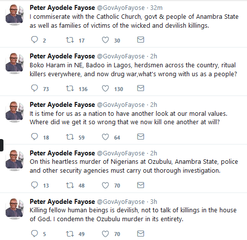 Fayose Speaks On Anambra Church Massacre