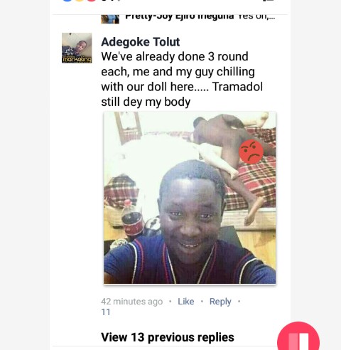 Picture Of Nigerian Facebook User Sharing S3x Doll With His Friend