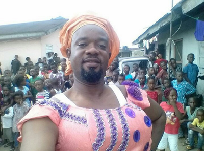 Actor Charles Inojie Dressed Up As A Woman