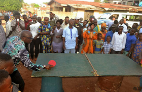 Fayose Again! This Time It's Table Tennis With The Boys [Photos]