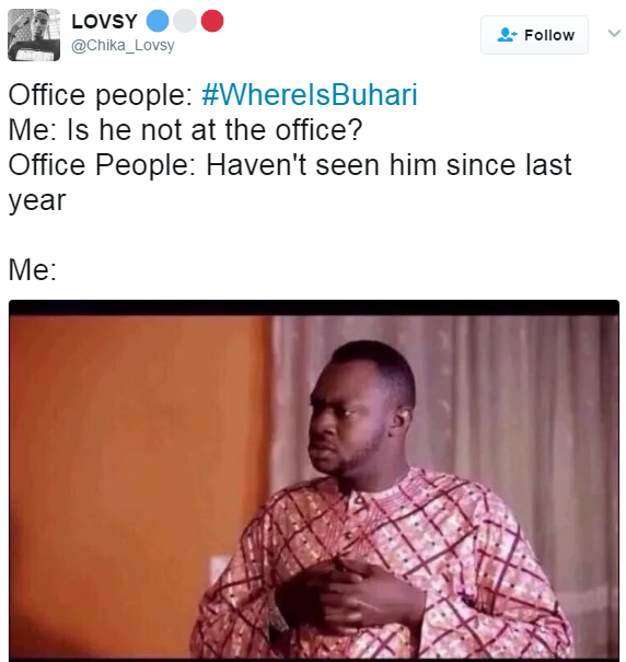 #WhereIsBuhari Trends On Twitter As Nigerians Ask Of His Whereabout (See Tweets)