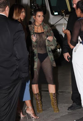Kim Kardashian Shows Her Underwear In Sheer Outfit