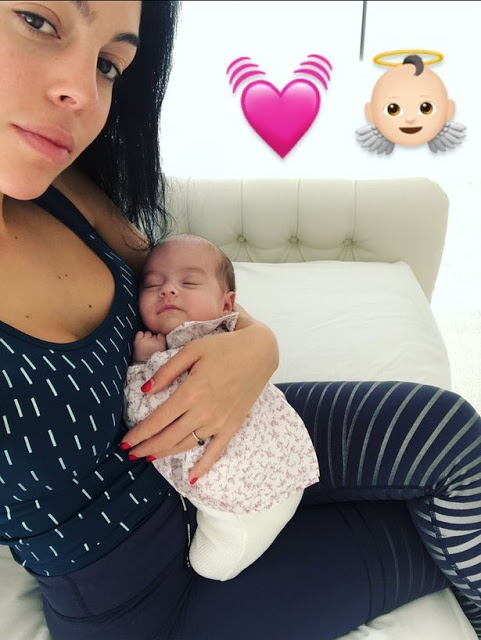 So Cute! Cristiano Ronaldo's Girlfriend Shares First Photo Of Newborn Daughter