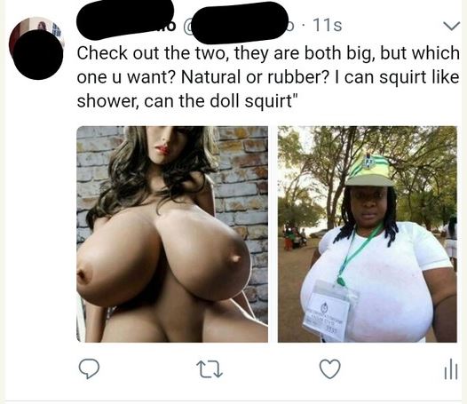 'Can D S3x Doll Squirt? Big Brsted Corper Compares Self To A Big Brsted Doll