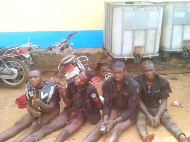 Armed Robbers Dressed In Police Uniforms Caught After Shootout In Enugu (Photos)