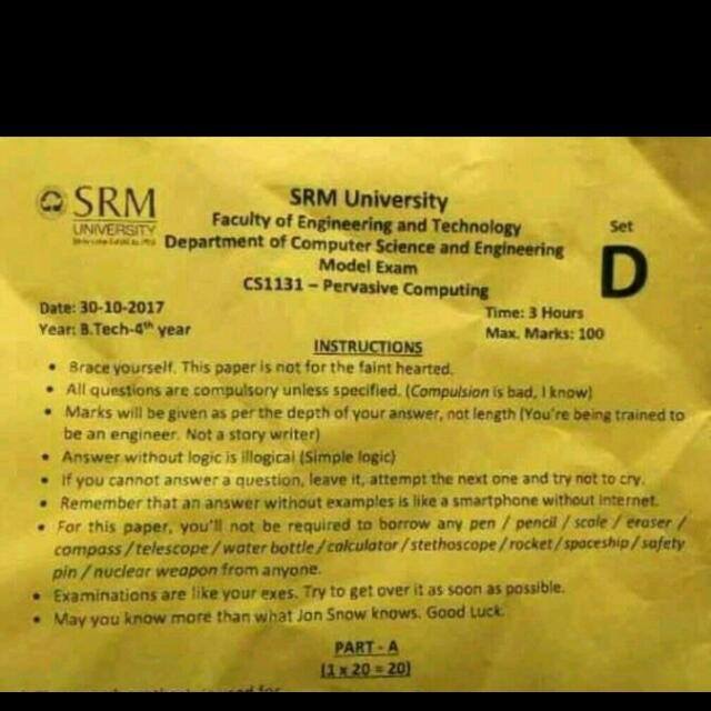 See This Hilarious Instruction Given In An Exam (Picture)