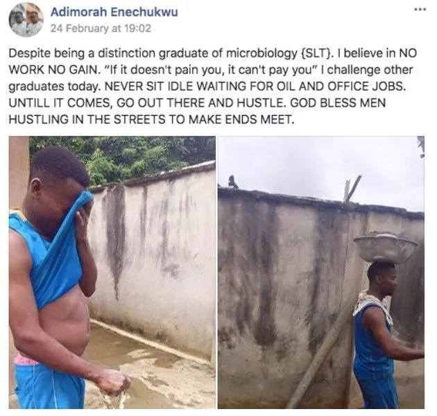 How A 1st Class Microbiology Graduate Turned Bricklayer (Photos)