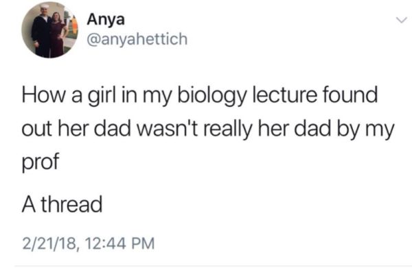 21-Year-Old Lady Discovers Her Dad Was Not Her Real Father In A Biology Class