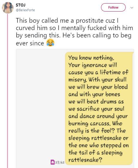 Lady Torments Guy Who Called Her A Prostitute Because She Turned Down His Proposal (Read FULL Chat)