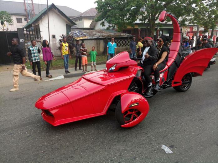 Calabar Carnival 2017: Governor Ayade And Wife Appear In A Scorpion-Like Bike (Photos)