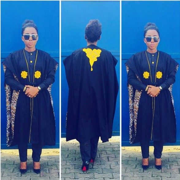What Do You Think? Lady Recreates Ebuka's Famous Agbada (Picture)