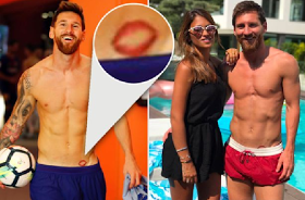 Photo: Lionel Messi Pays Tribute To Wife's Lips Just Above His Groin
