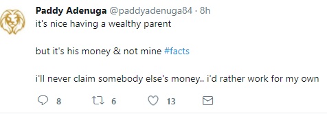 I Can't Claim My Dad's Money- Paddy Adenuga