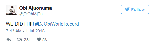 DJ Obi Breaks Guinness World Record For Longest DJ Set
