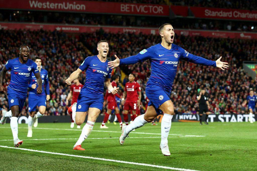 Liverpool 1-2 Chelsea: Eden Hazard wonder strike sees Maurizio Sarri's men win Carabao Cup tie