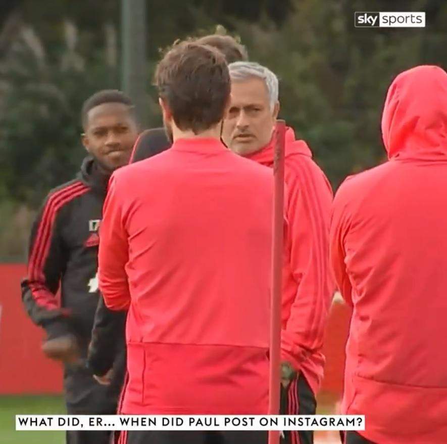 Jose Mourinho and Paul Pogba's exchange at Manchester United training ground was down to Instagram post