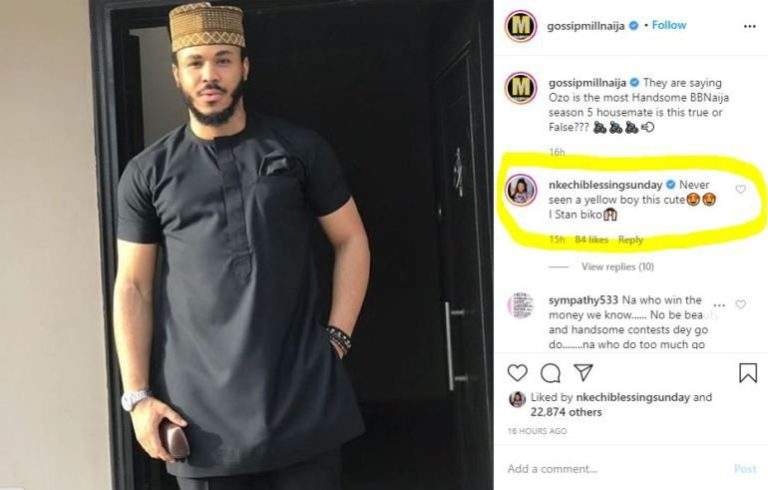 'Never Seen A Yellow Boy This Cute' - Actress Nkechi Blessing Gushes Over #BBNaija's Ozo