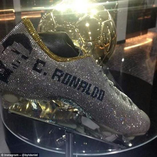 Cristiano Ronaldo Seeks The Help Of Nigerian Artist To Make Him 3 Diamond-Encrusted Boots (Photos)
