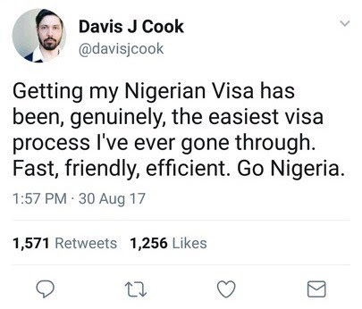 See What A South African Citizen Said After Getting A Nigerian Visa