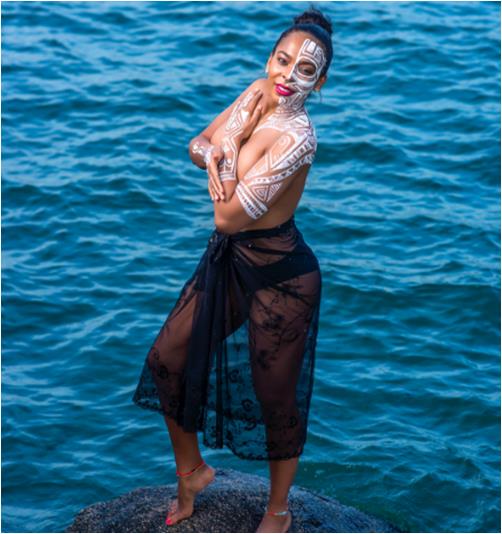 BBN TBoss dazzles As She Poses Topless in New 'River Goddess'-themed Photoshoot