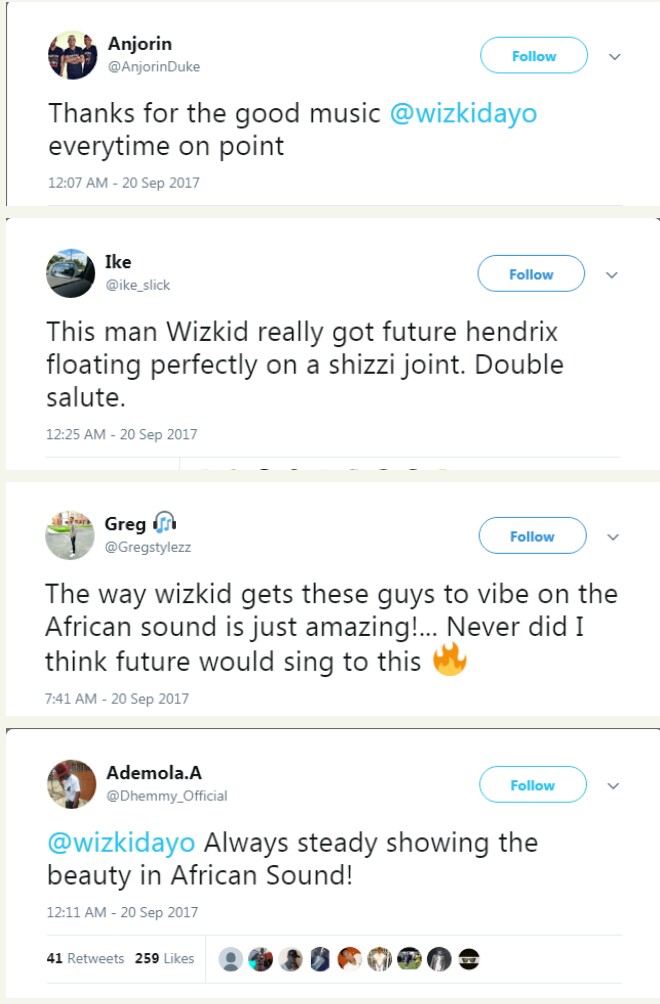 Tekno, Dj Spinall , Others React To Wizkid's New Track Featuring Atlanta rapper, Future
