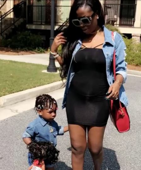 Davido's Babymama Sophie & Daughter Imade Rock Matching Denim Outfits In Atlanta (Photos)