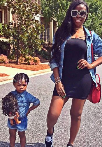 Davido's Babymama Sophie & Daughter Imade Rock Matching Denim Outfits In Atlanta (Photos)