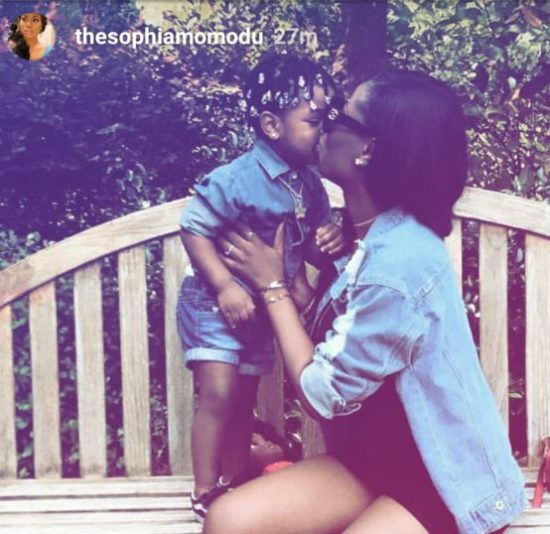 Davido's Babymama Sophie & Daughter Imade Rock Matching Denim Outfits In Atlanta (Photos)