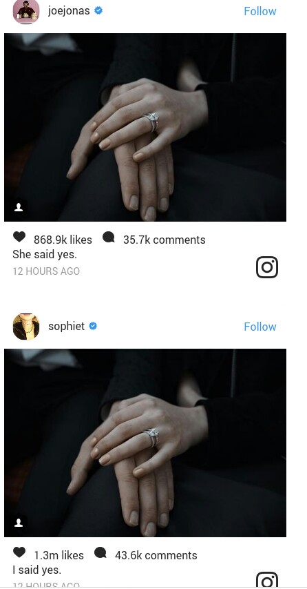 Joe Jonas and Sophie Turner (Sansa Stark) are Engaged (Photos)