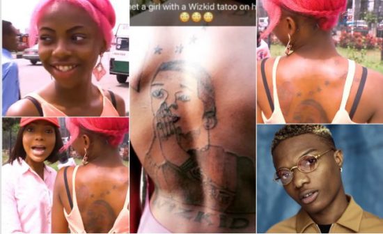 Wizkid Commence Search For The Female Fan That Tattooed His Face On her Back