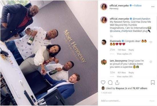 'Moët Didn't Sign Mercy As Brand Ambassador'- Nigerian Lady Claims With Proof