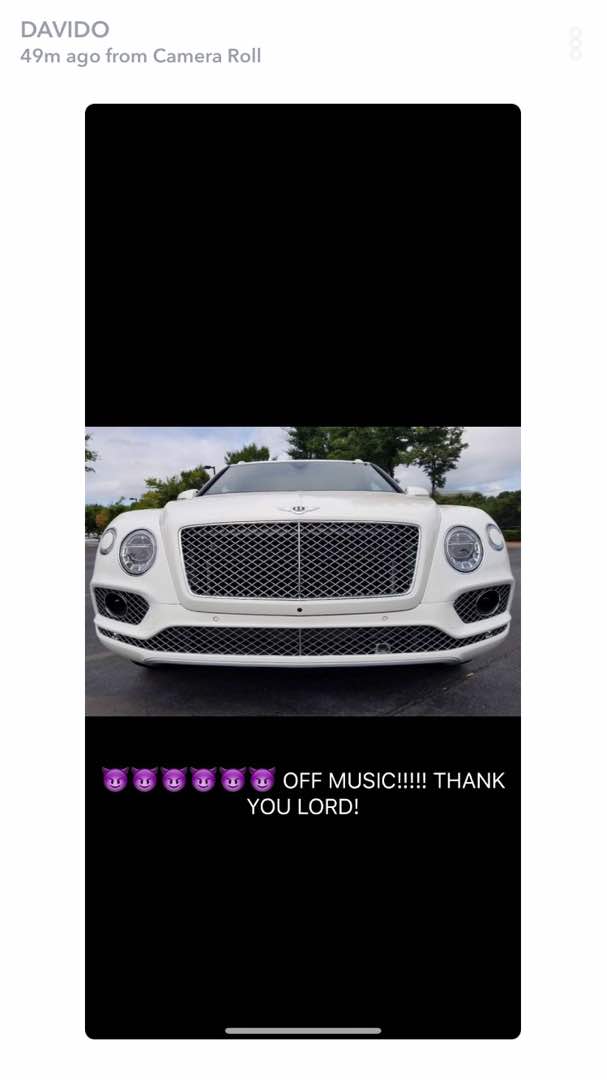 New Whip Alert! Davido Acquires Bentley Car As A Gift To Himself