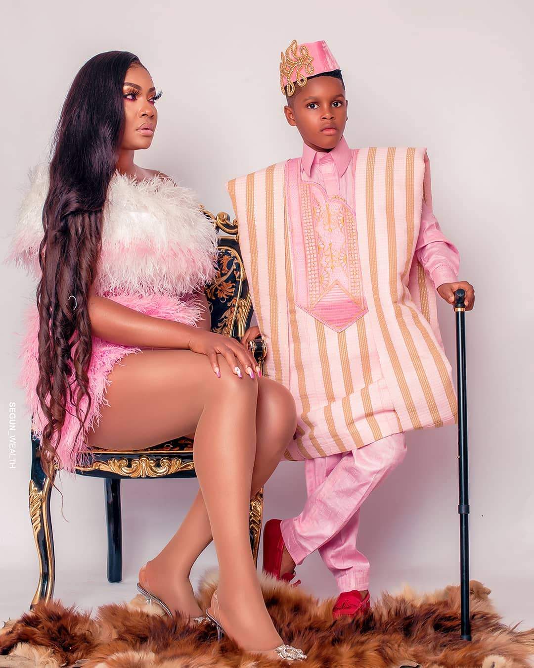 Angela Okorie & Son Chamberline Rock Matching Looks for his Birthday