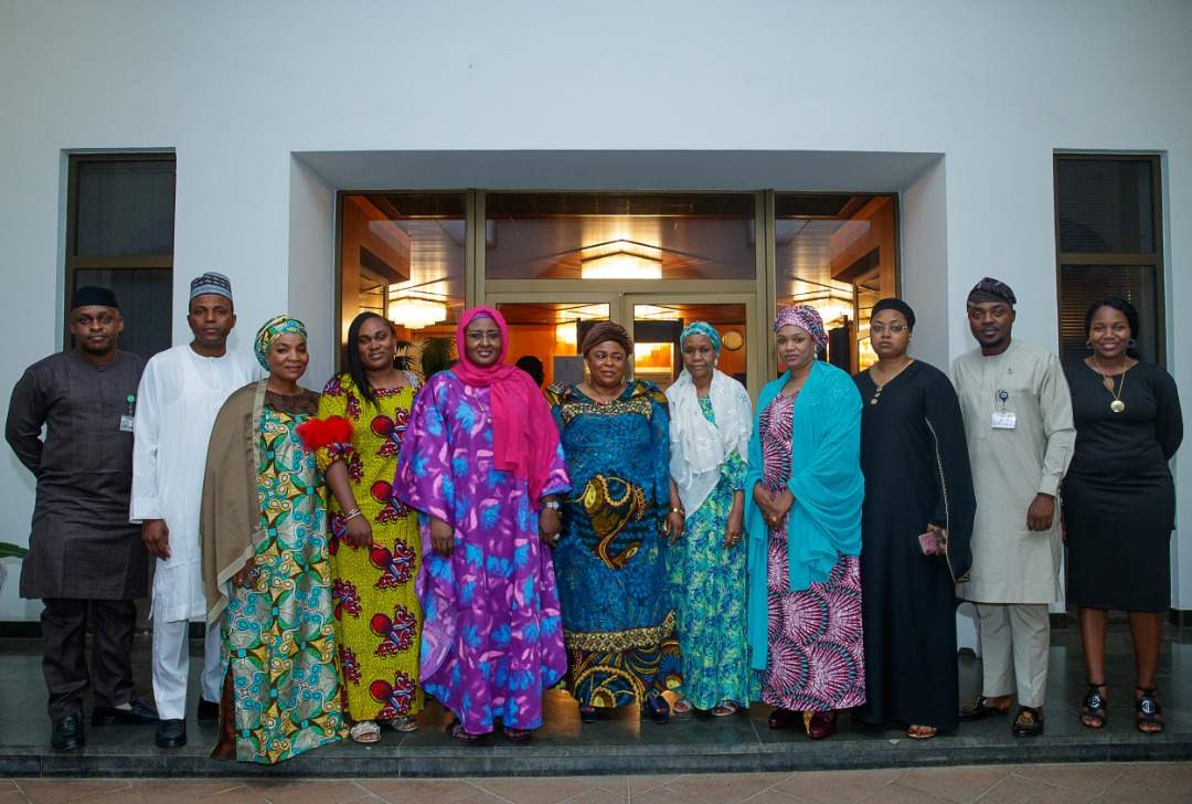 Aisha Buhari, Patience Jonathan Meet In Aso Rock (Photos)