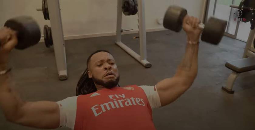 Watch how Flavour Keeps Fit for his Music Videos and Shows (...with Chidinma)