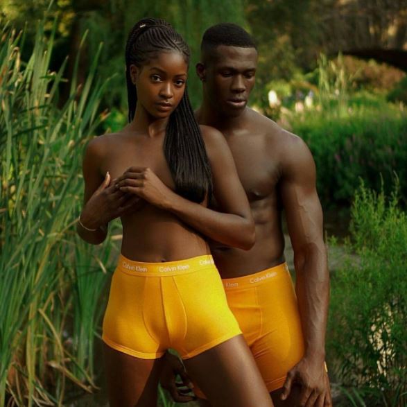 Davido's Ex-Girlfriend, Sira Kante poses nvde for Calvin Klein advert (Photo)